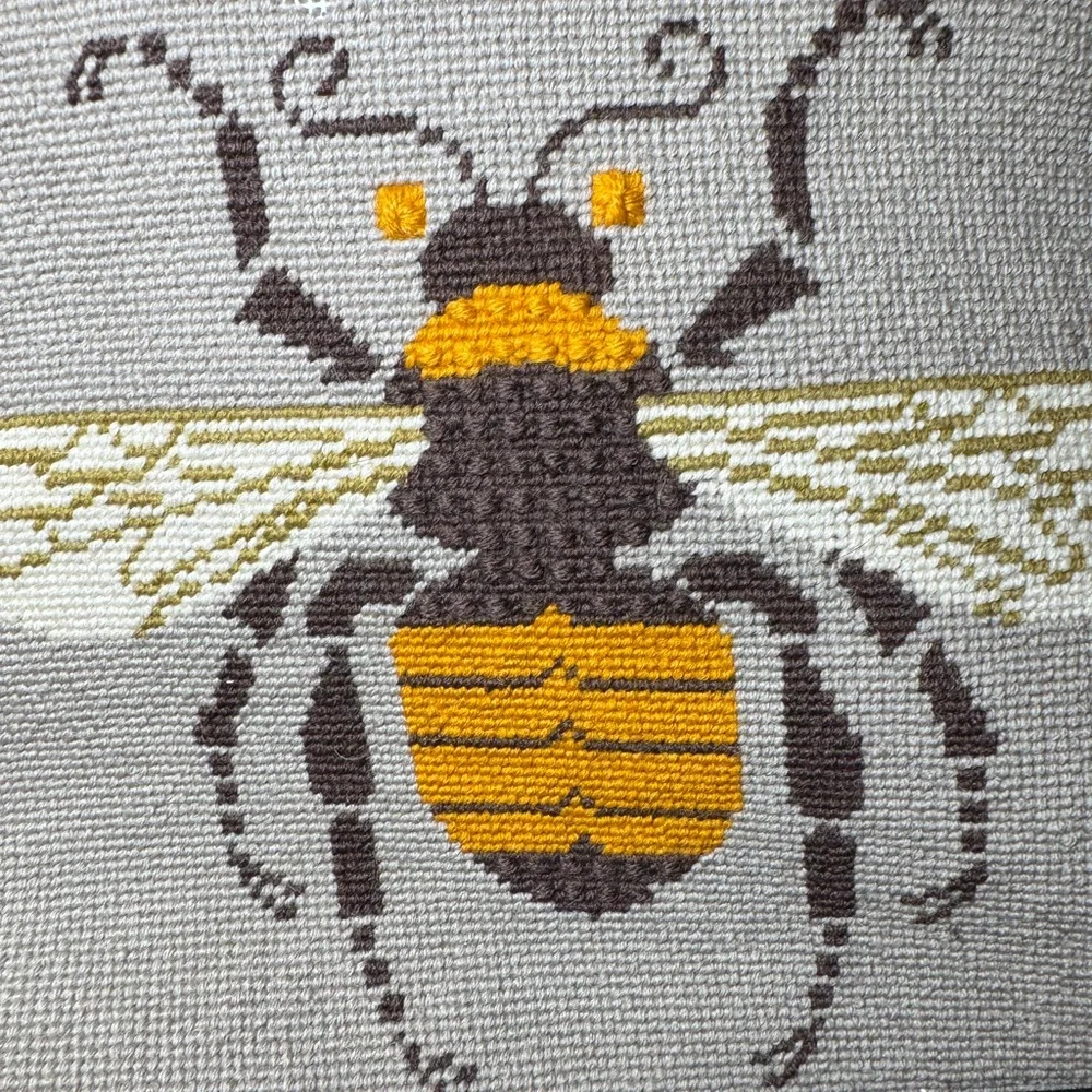 Vintage Bee Embroidered Needle point briefcase Bag